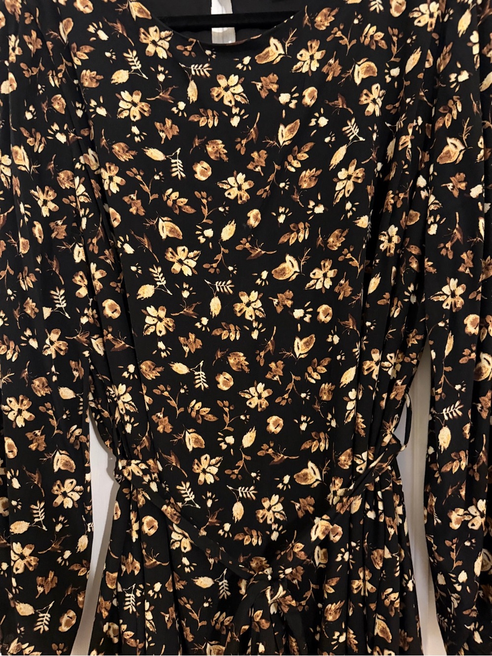 Gilli Black Dress with Gold Floral Print